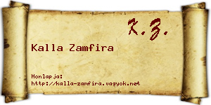 Kalla Zamfira névjegykártya